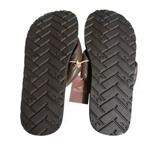Hollister Dark Brown flip flops s-l1200.jpg main image 2
